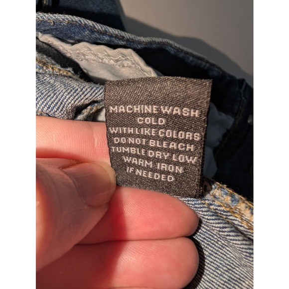 New Look Blue Jean Jacket with Red Rose Embroidery L, women's - Picture 6 of 7